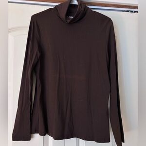 Lands' End Women's Dark Brown Turtleneck Top